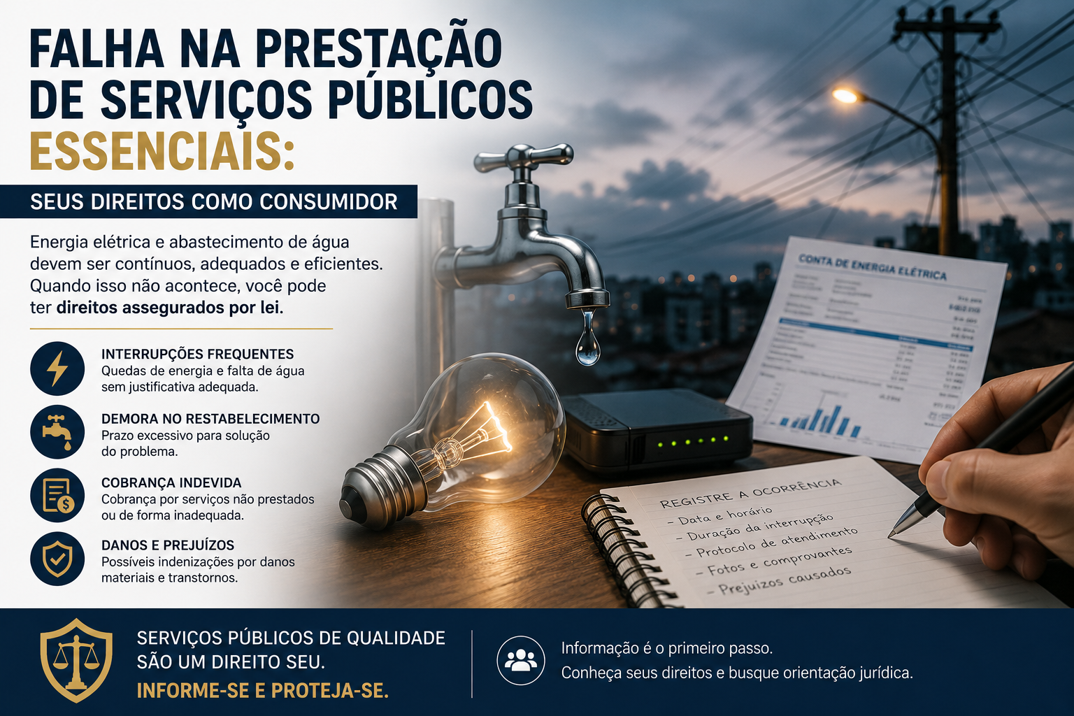 Falha na prestação de serviços públicos essenciais: quais são os direitos do consumidor?