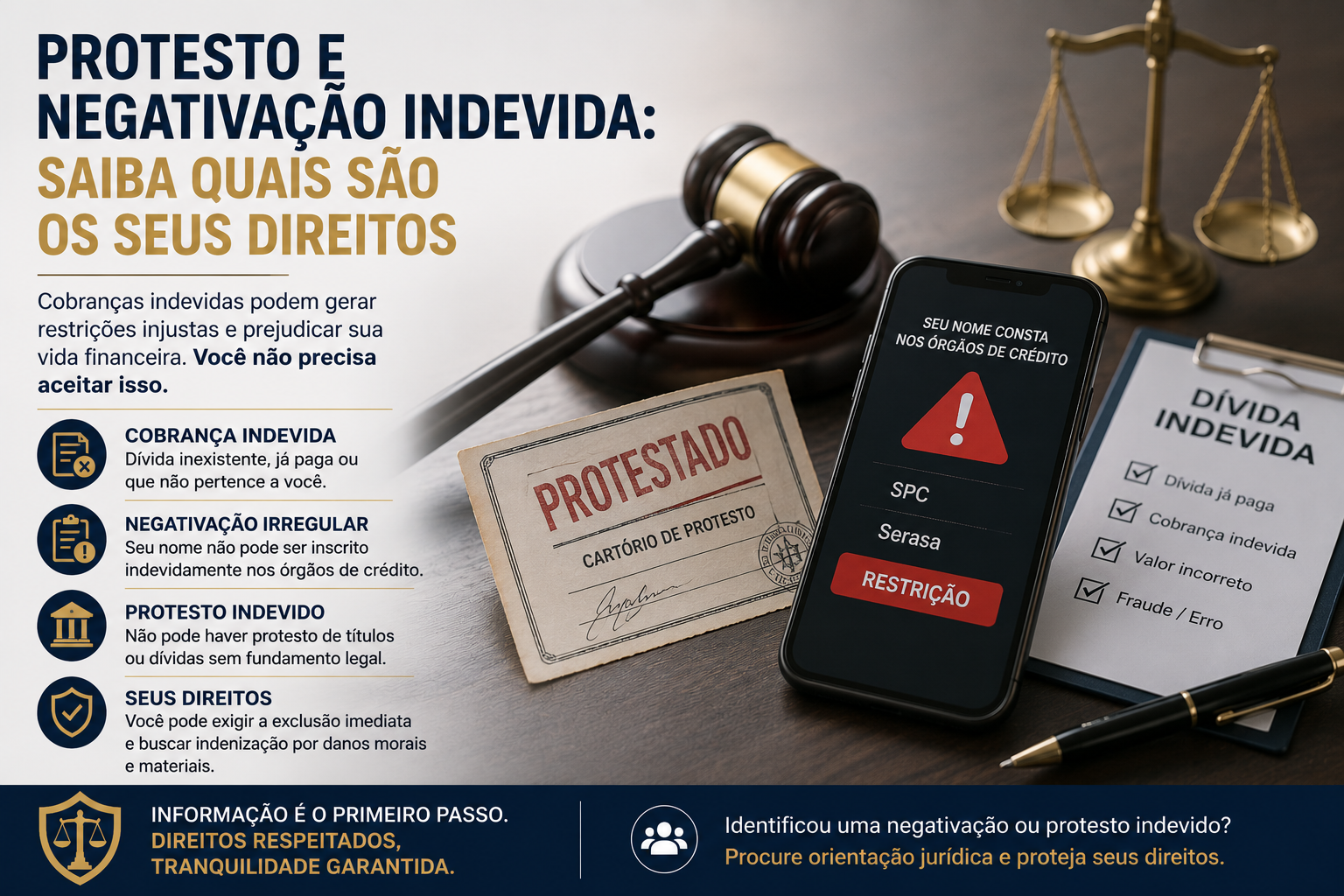 Protesto e negativação indevida: saiba quais são os seus direitos.
